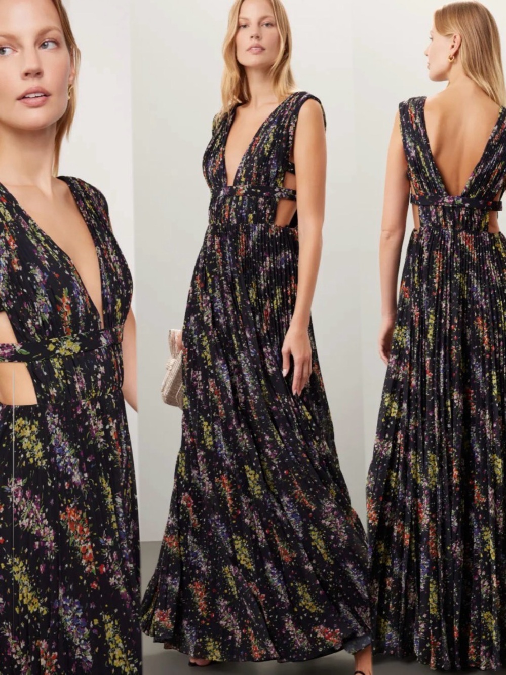 AMUR Valentino Floral Chiffon Gown size 4